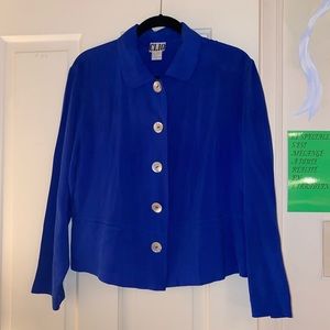 Electric blue 100% silk jacket